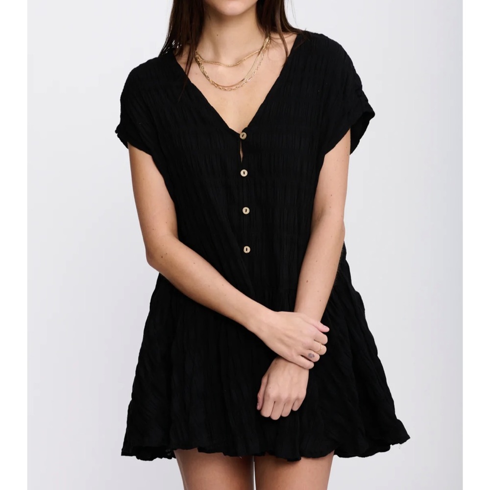 Vestique Great Things Ahead Babydoll Dress In Black Size Medium *NWT*